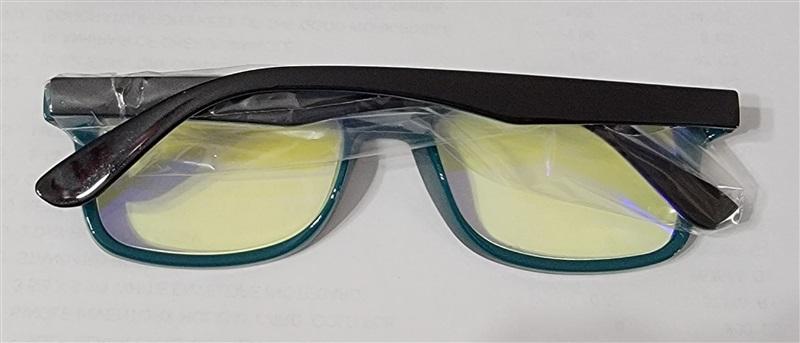 CessBlu Black Green Rectangle Blue Light 1.0 Reading Nerd Glasses Readers 86685