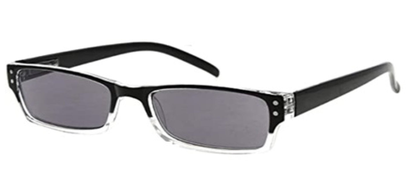 EyeKepper Unisex Skinny Rectangle Gray Reading 1.5 Sunglasses 86849