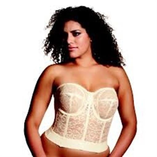 NEW Goddess Lace Longline 40D White Convertible Strapless 0689 Bra #87062