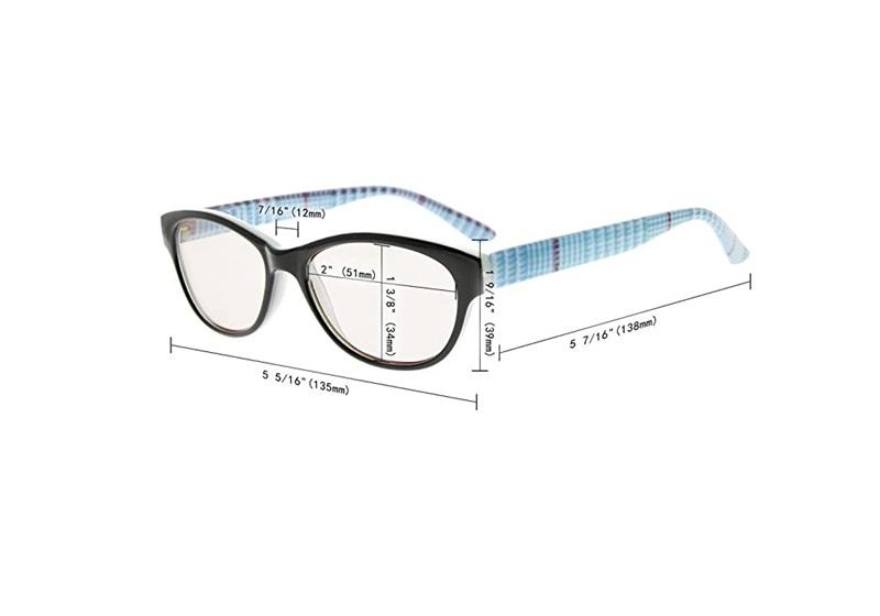 CessBlu Gingham Blue Light Blocking Glasses Cat Eye 2.25 Readers 87288