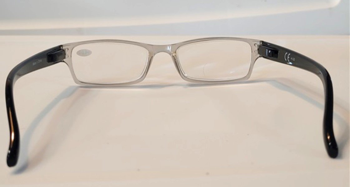 NWT CessBlu Blue Light Reading Glasses Sheer Gray 4.00x Unisex 87334