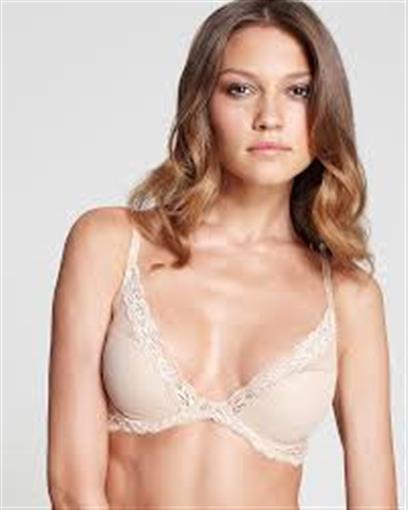 NWOT Natori 36G Jasper Feathers Bra Plunge Contour Style 730023 Beige #87536