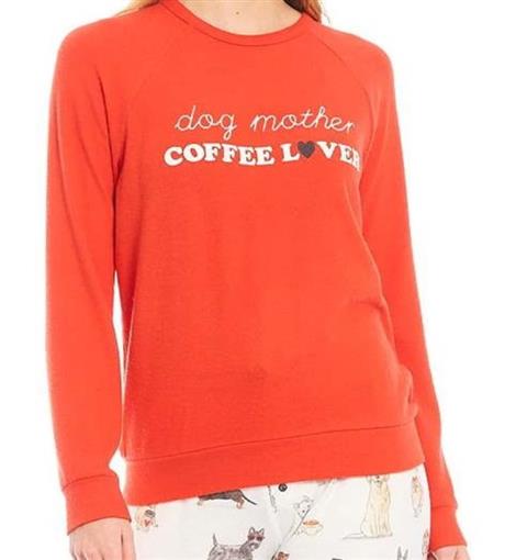 New PJ Salvage Dog Mother, Coffee Lover Jersey Knit Lounge Top