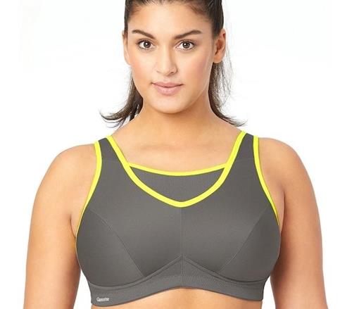 NEw Glamorise 38C No Bounce Cami Sports Bra 1066 Gray Neon #87735