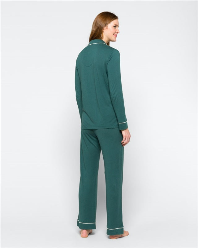 New Cosabella 2pc Plus Size Faye Pajama Set Top Bottom 1X Teal Green #87850