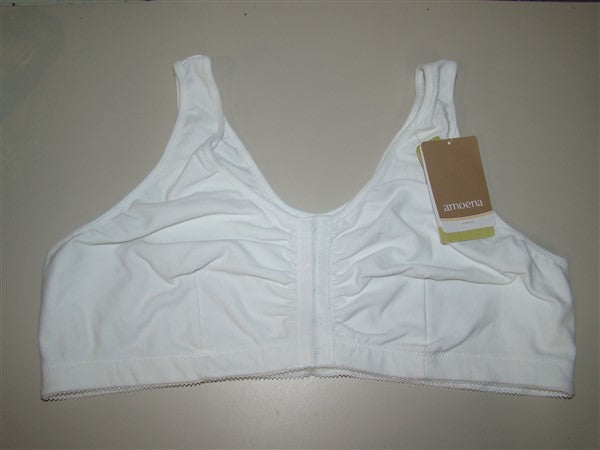 NWT Amoena S C/D Frances Front Closure Leisure Bra 2128 White #87883