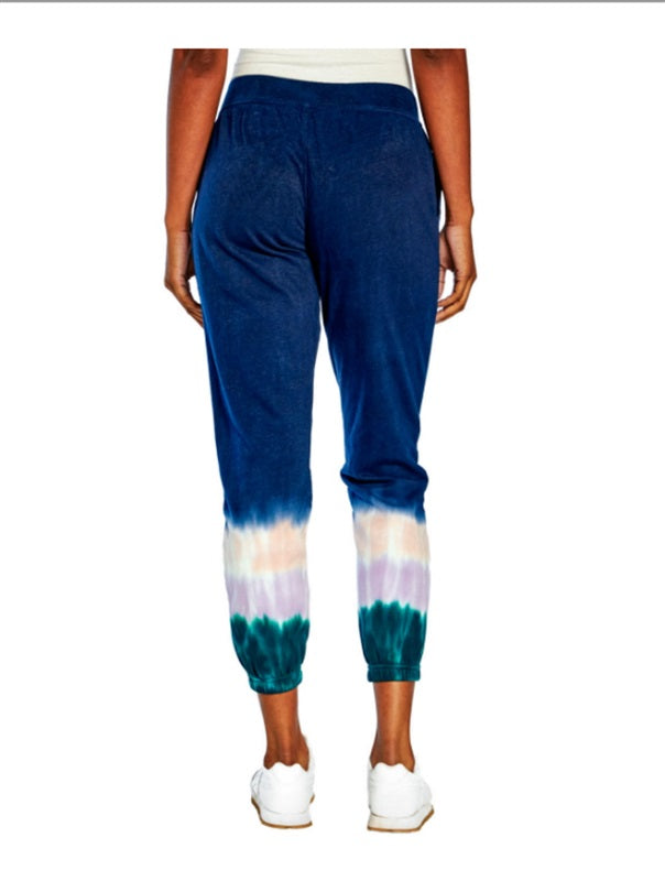 NWT Wildfox XL Tye Dye Hoodie & Sweatpants Lounge Wear Set Blue #87984