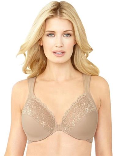 NWOT Glamorise Elegance Front Close Underwire Bra 1245 Beige 40F #88168