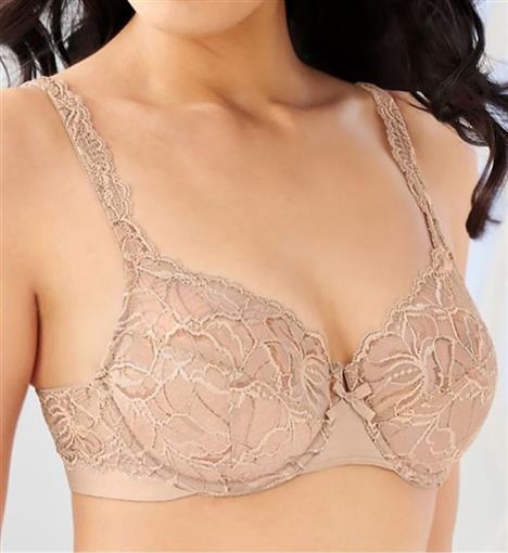 NEW Bali 42B Lace Desire No-Foam Underwire Bra 6543 Beige #88302