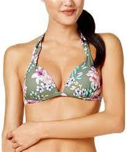 NWOT Hula Honey Tropical Romance S 102665 Green Floral Swim Top #89370