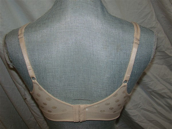 NWOT Hanes CustomFlex Fit Fuller Coverage Wirefree Bra HU08 XL Beige Dot 89385