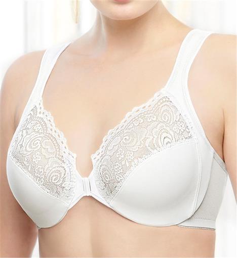 NWOT Glamorise Elegance Front Close Underwire Bra 1245 White 34D 89593