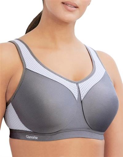 NEW Glamorise 42C Underwire High Impact Sports Bra 9066 Gray #89736