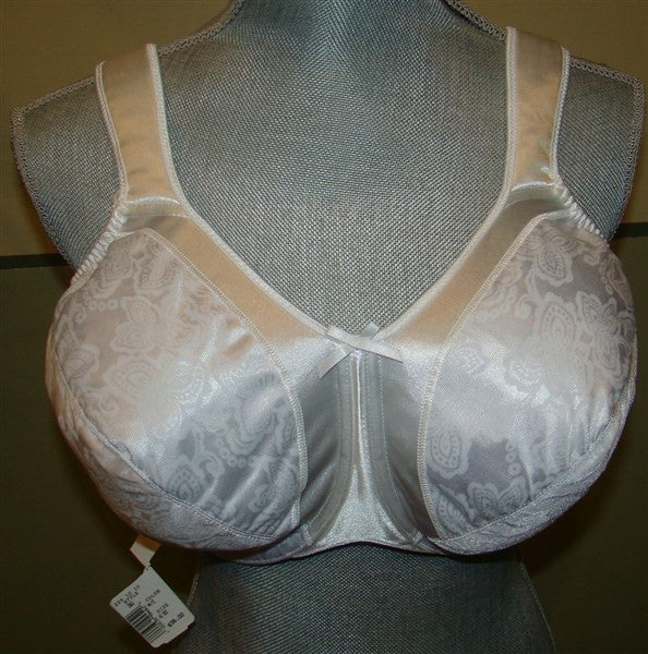 PO Bali 38D Satin Tracings Minimizer Bra 3562 White 90009