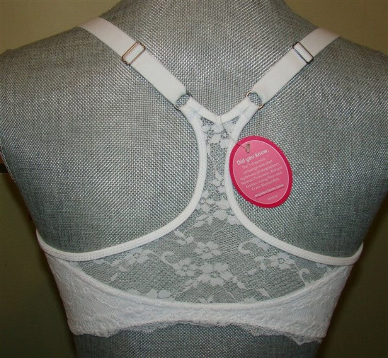 NEW Maidenform 40D White Pure Genius Extra Coverage Racer-Back Bra 7112 #90088