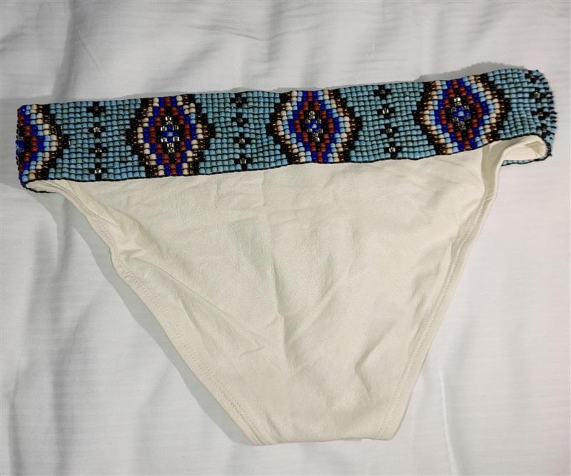 NWT Pilyq Keshi Pearl Beaded Belted Bikini Bottom XS/S 90115