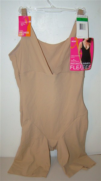 NWOT Flexees 2XL Wear Your Own Bra Take Inches Off Singlet 2556 Beige #90193