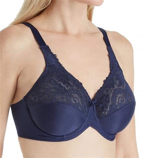 NWOt Lilyette 36DDD Comfort Lace Underwire Minimizer Bra 0428 Navy Blue #90216