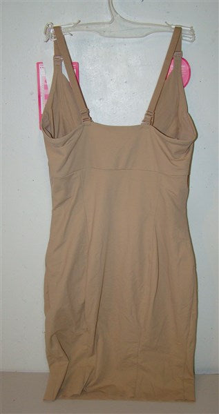 NWt Flexees L Take Inches Off Wear Your Own Bra Slip 2541 Beige #90730
