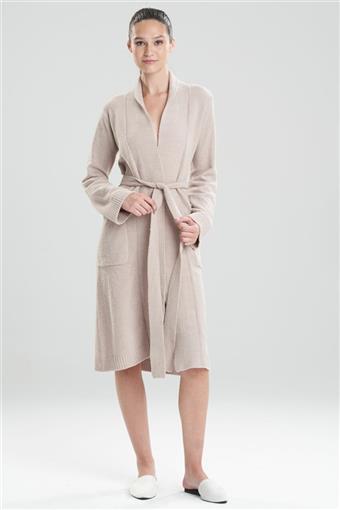NEW Natori M Aura Solid Robe Minky Soft Taupe Belted 92301