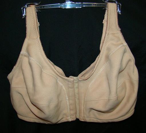 NEW 42B Comfort Choice Wirefree Front Hook Seamless Leisure Bra Beige #92431