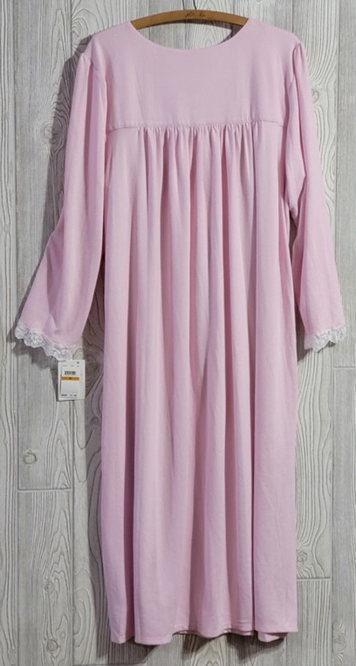 NWt Eileen West M Blush Pink Long Sleeve Pintuck Cuddle Knit Nightgown #92499