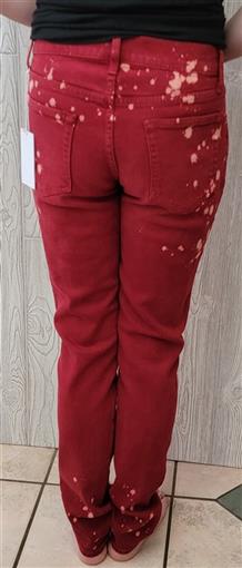 NWT Cotton Citizen 28 Splash Straight Fit Jeans Ruby Red 92961