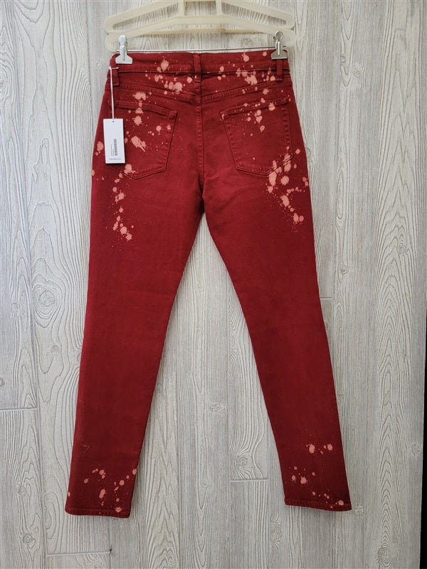 NWT Cotton Citizen 32 Splash Straight Fit Jeans Ruby Red 92965