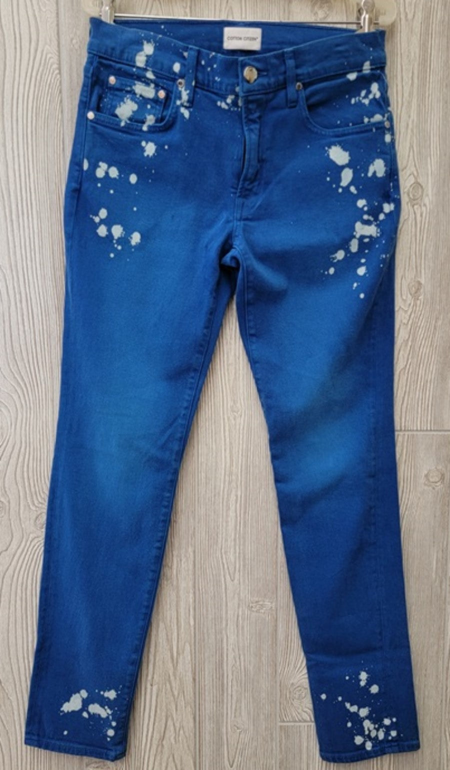 NWT Cotton Citizen 29 Splash Straight Fit Jeans Bright Blue 92966