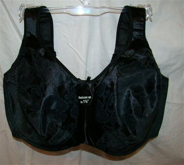 NEW Bali 40DD Satin Tracings Minimizer Bra 3562 Black #93100