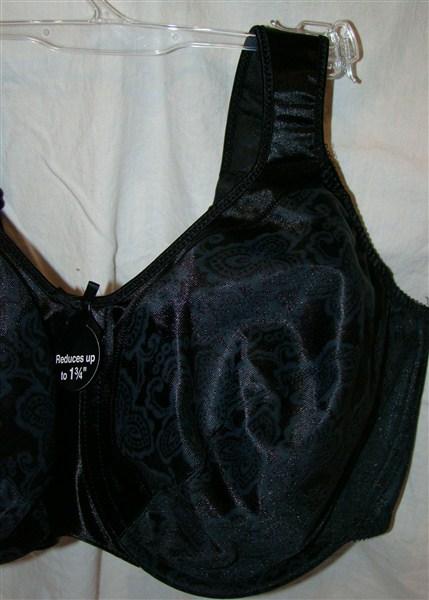 NEW Bali 40DD Satin Tracings Minimizer Bra 3562 Black #93100