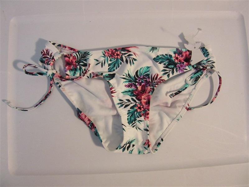 NWOT Arizona Jean White Floral Side-Tie S Bikini Swim Bottoms #93186