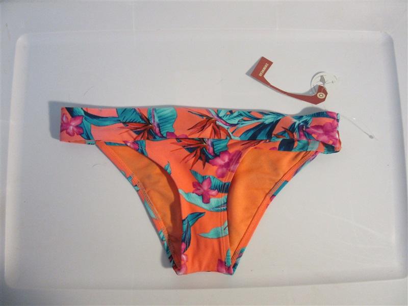 NWOT Arizona Jean Orange Floral Cheeky S Bikini Swim Bottoms #93194