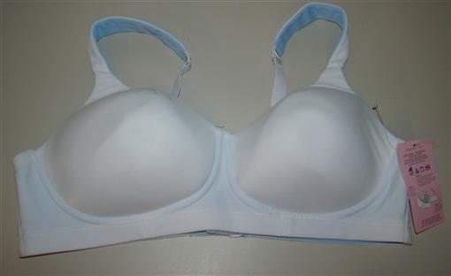 NEW Comfort Choice 40C Reversible Bra Wire Free White Blue #93257