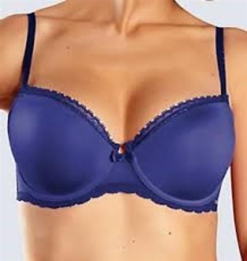 NEW Chantelle 34B Merci Demi Underwire Memory Foam T-Shirt Bra 1746 Blue #93419