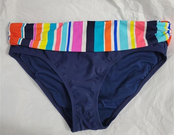 NWOT Into The Bleu Striped Banned SZ 12 Hipster Bikini Swim Bottoms #93489
