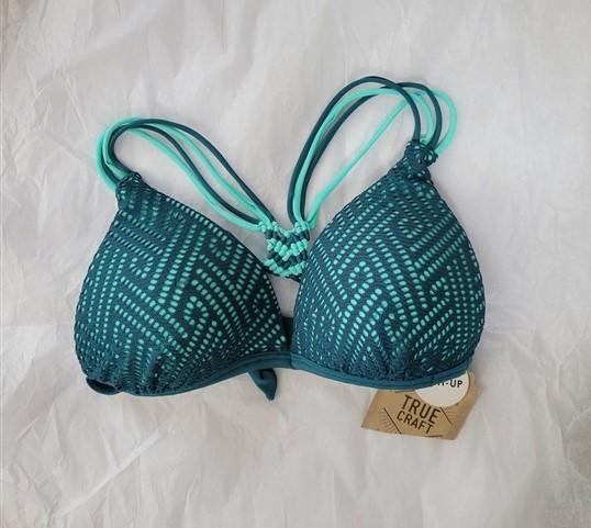 NWT True Craft Wanderlust Crochet Push-up Lace Bikini Swim Top #93694