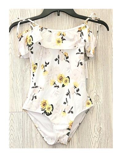 NEW Antonio Melani 10 Overjoyed Sunflower Ruffle Off the Shoulder Swimsuit 94218