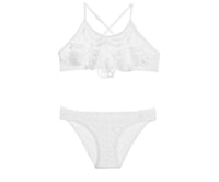 NWD PIlyq 8 Girls Eden Flutter Lace Bikini Top & Bottom White 94248
