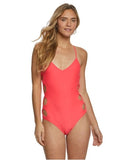NWT Body Glove M Smoothies Crissy Neon Diva Side Cutout Swimsuit Melon #94325