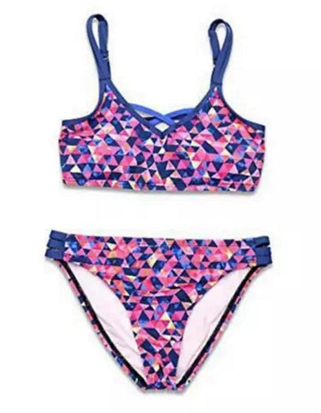 NWT Hobie 14 Girls Bralt Geomania Bikini Set Bright Colors 94345