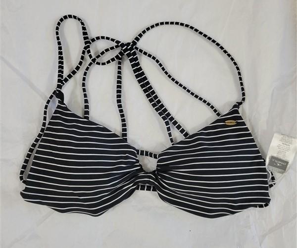 NWOT O'Neill Striped Strappy M Halter Bikini Swim Top #94400
