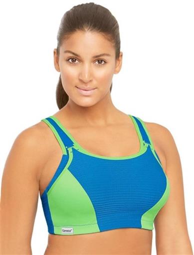 NEW Glamorise 38B Double Layer Custom Control Sports Bra 1166 Blue Green #94453