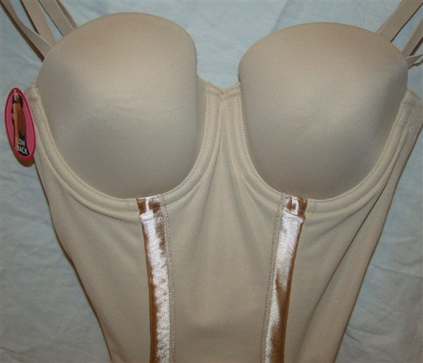 NWT Flexees Easy Up Strapless Firm Control Bodybriefer 1256 Beige 40D #94505