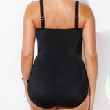 NWT Swimsuits For All 20 Tropiculture Underwire One Piece Black & White #94666