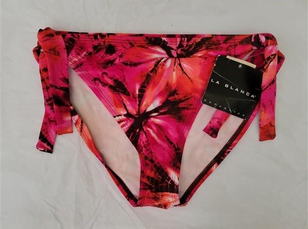NWT La Blanca Palm Hibiscus Side-Tie Full High-Waisted Bikini Swim Bottoms #94752