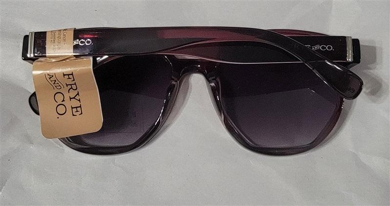 NWT Frye & Co Purple & Gray Round Cat Eye Thick Frame Sunglasses 94917