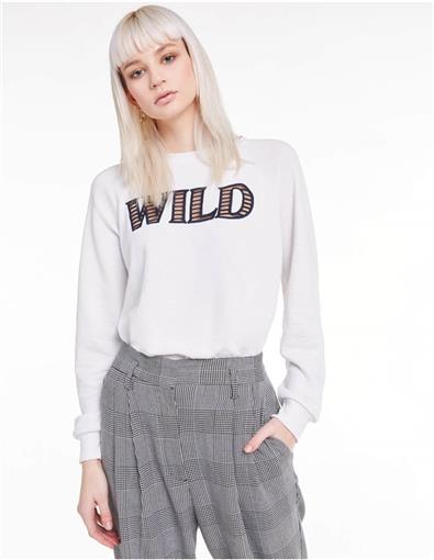NWT Wildfox L Wild CUT OUT Sweatshirt In Vanilla 95078