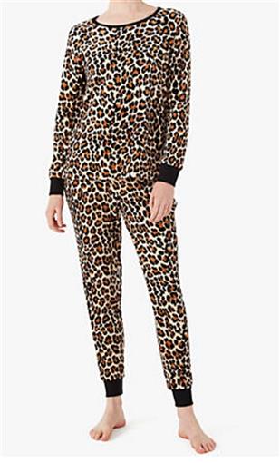 NWT Kate Spade SM Leopard Animal Print Jogger Pajama Set 95087