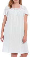 NWT Miss Elaine SM Silky Knit Pointelle Cotton Short Nightgown 204891 Mint 95209